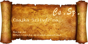 Csajka Szilvána névjegykártya